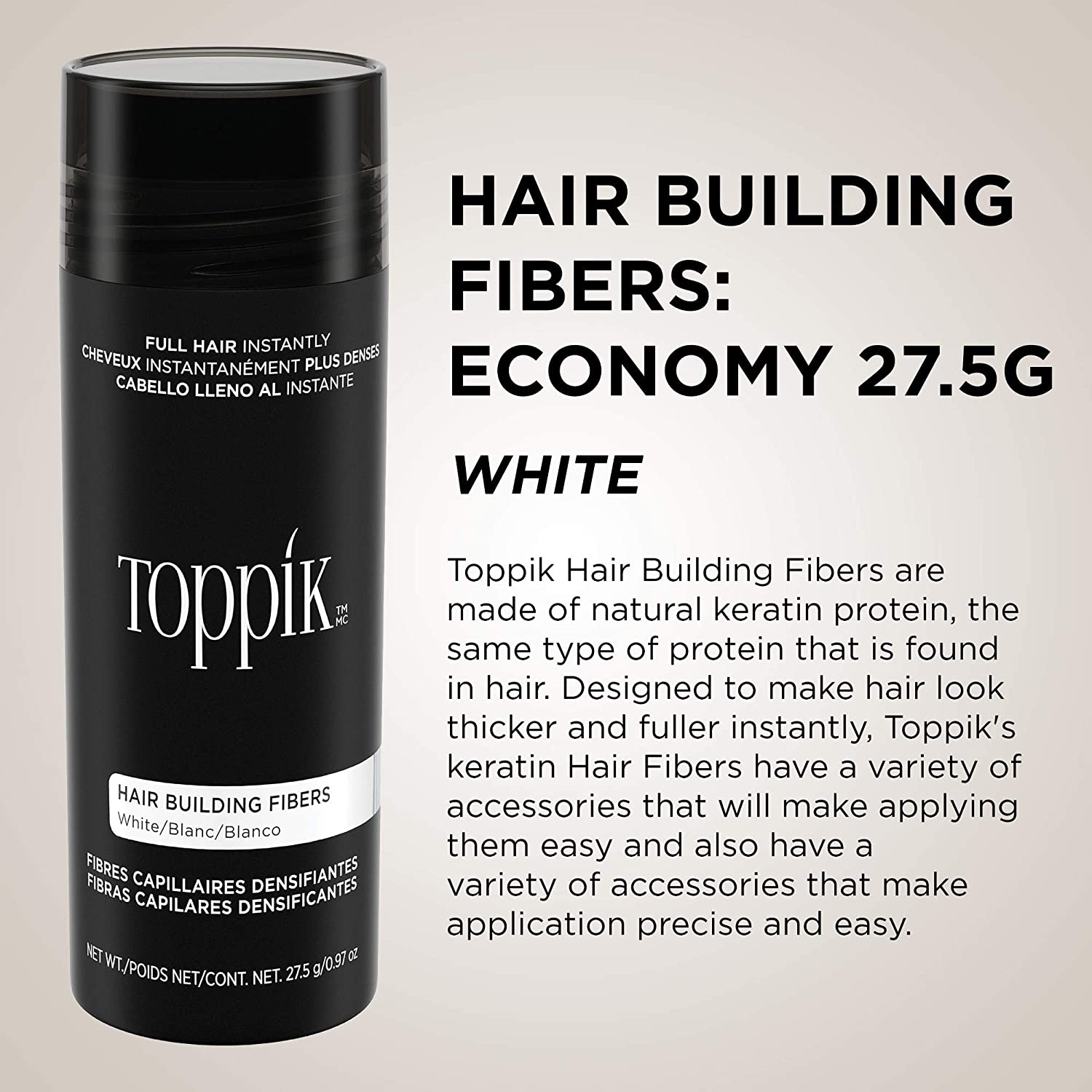 Toppik Hair Building Fibers 27.5 gr - White