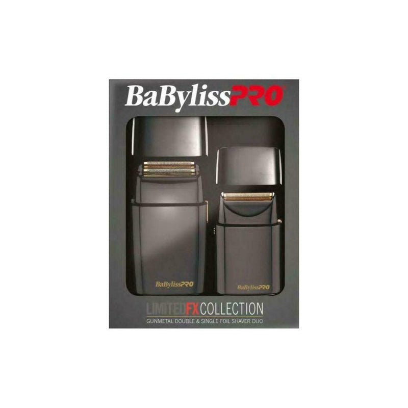 BabylissPro Holiday Box (Single & Double Foil Shaver) Gunmetal & Gold